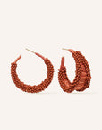 FEEKA - BOUCLES D'OREILLES CREOLES ORME - RAPHIA GINGER