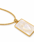 LE MONDE EST STONE - SAUTOIR EX-VOTO - RECTANGLE NACRE