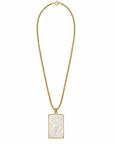 LE MONDE EST STONE - SAUTOIR EX-VOTO - RECTANGLE NACRE