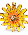 GAS BIJOUX - BAGUE FLOWER TONS DE JAUNE - METAL DORÉ - AJUSTABLE