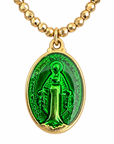 LE MONDE EST STONE - COLLIER VIERGE MIRACULEUSE - VERT