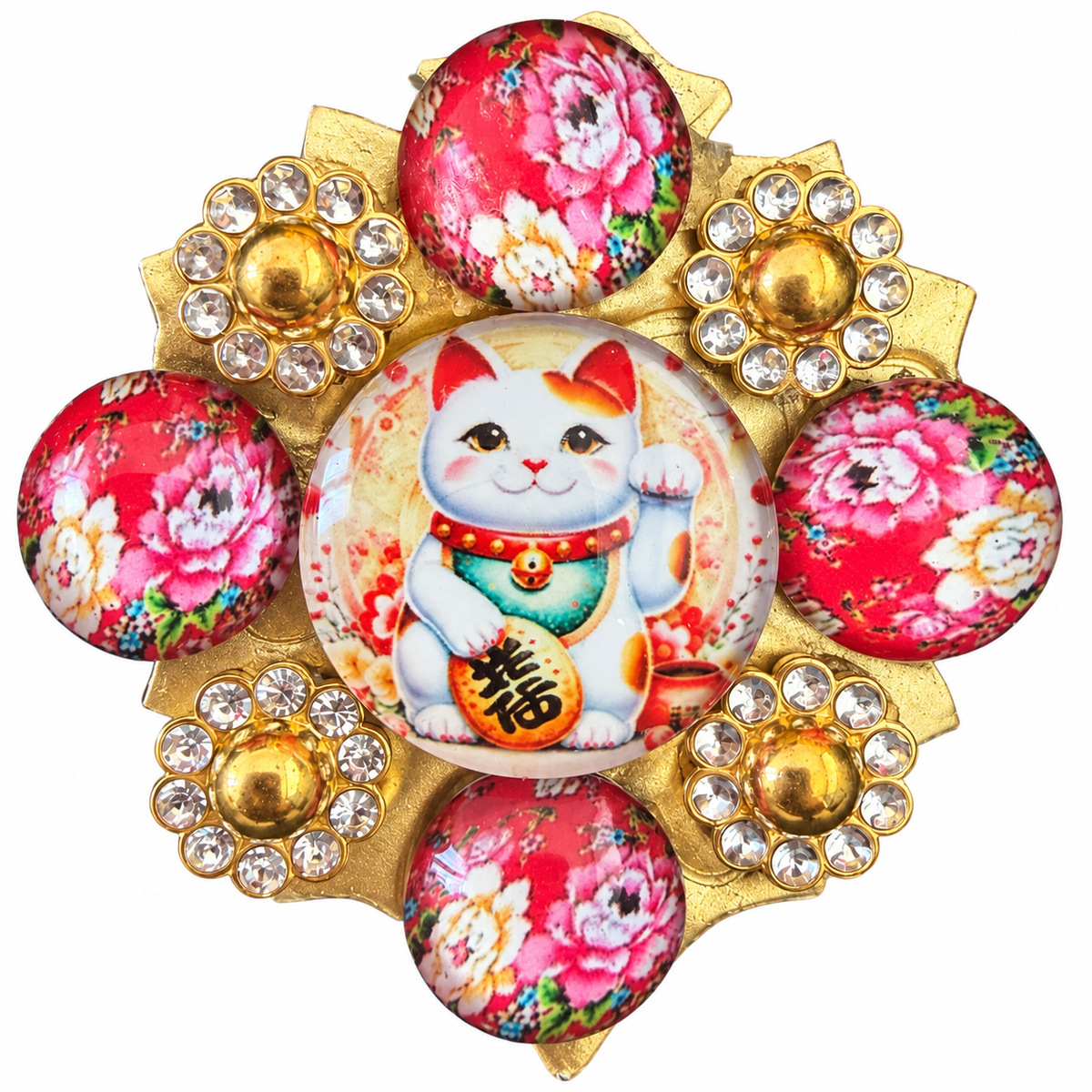 AZAFRAN ROSA - BROCHE MANEKI-NEKO - 5 MODELES