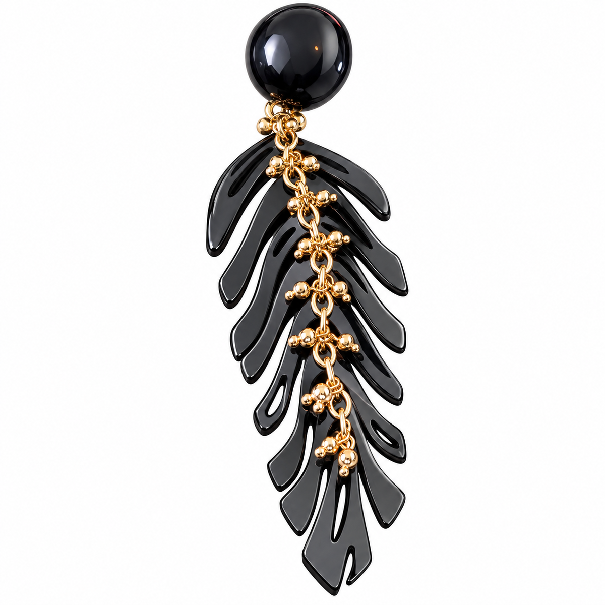 GAS BIJOUX - BOUCLES D'OREILLES CAVALLO ACÉTATE NOIR - EMBOUTS ACÉTATE NOIR