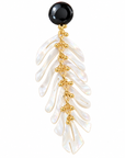 GAS BIJOUX - BOUCLES D'OREILLES CAVALLO ACÉTATE BLANC - EMBOUTS ACÉTATE NOIR