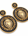 HYPNOCHIC - BOUCLES D'OREILLES COLLECTION MARIE - NOIR ET OR