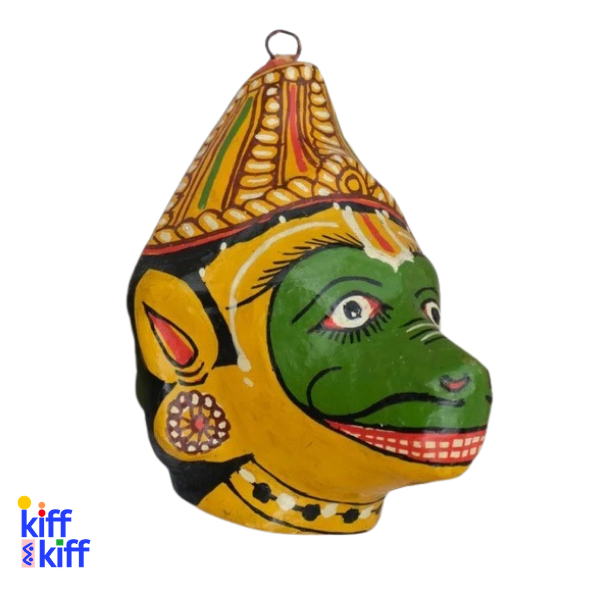 Masque décoration murale Inde Jambaban vert