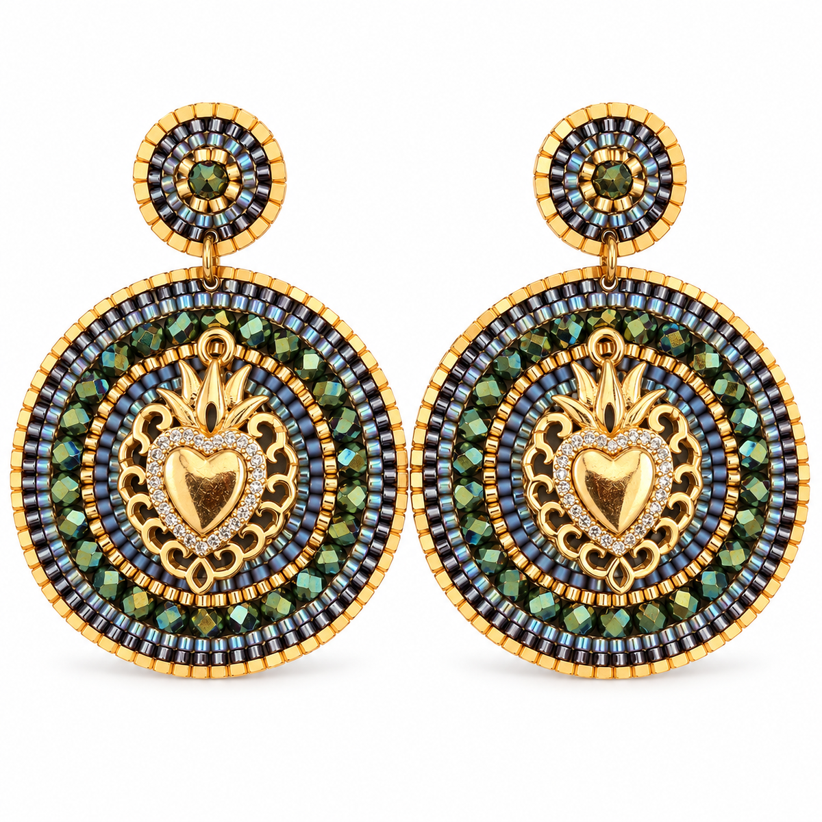 HYPNOCHIC - BOUCLES D'OREILLES COLLECTION MARIE - BLEUES ET VERTES