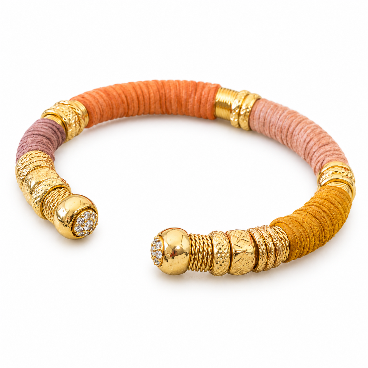 GAS BIJOUX - BRACELET SARI BIS DORÉ - CUIRS 4 COULEURS