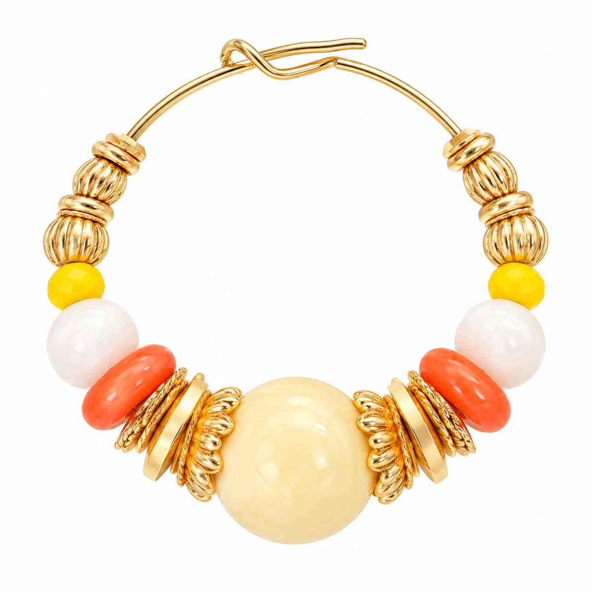 GAS BIJOUX - BOUCLES D'OREILLES CREOLES ALOHA - MÉTAL DORÉ