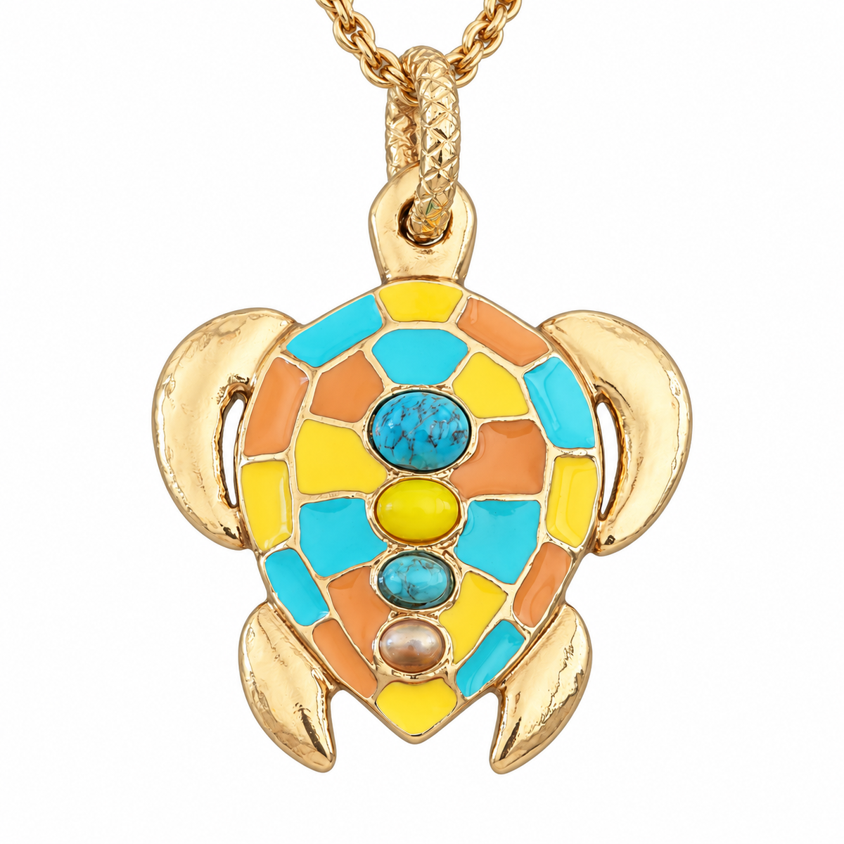GAS BIJOUX - SAUTOIR TORTUE EMAILLÉ