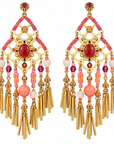 GAS BIJOUX - BOUCLES D'OREILLES REINE - MÉTAL DORÉ - ROSE