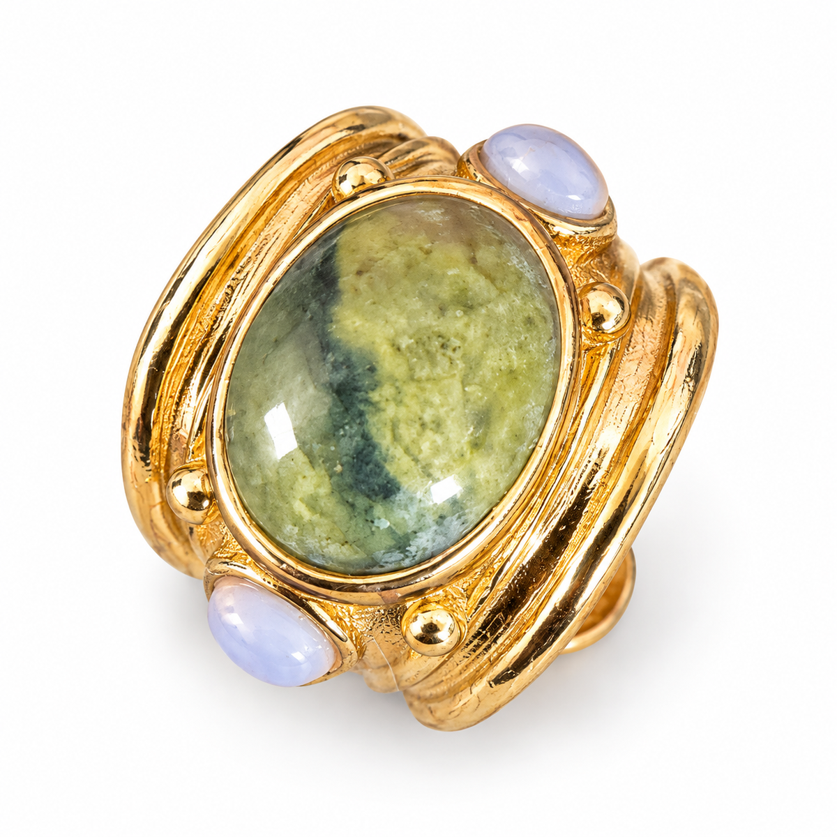 GAS BIJOUX - BAGUE SIMONE - VESSONITE - MÉTAL DORÉ - TAILLE XL