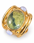 GAS BIJOUX - BAGUE SIMONE - VESSONITE - MÉTAL DORÉ - TAILLE XL