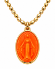 LE MONDE EST STONE - COLLIER VIERGE MIRACULEUSE - ORANGE