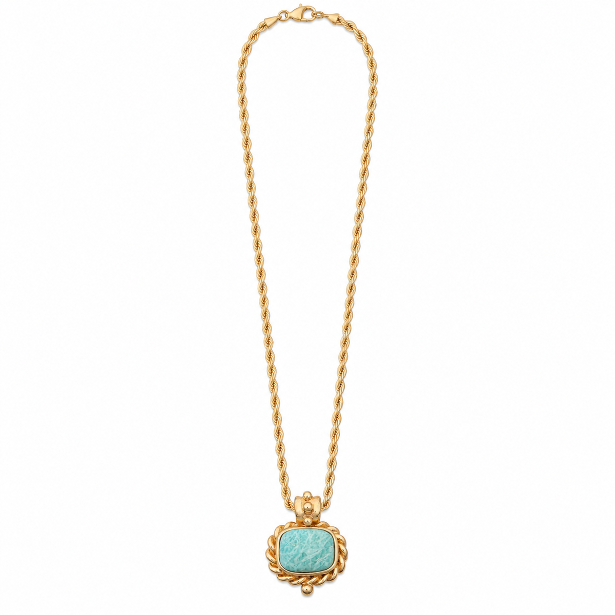 GAS BIJOUX - COLLIER AMARANTE DORÉ - AMAZONITE