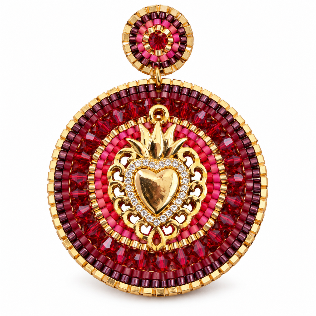HYPNOCHIC - BOUCLES D'OREILLES COLLECTION MARIE - BORDEAUX ET ROUGE