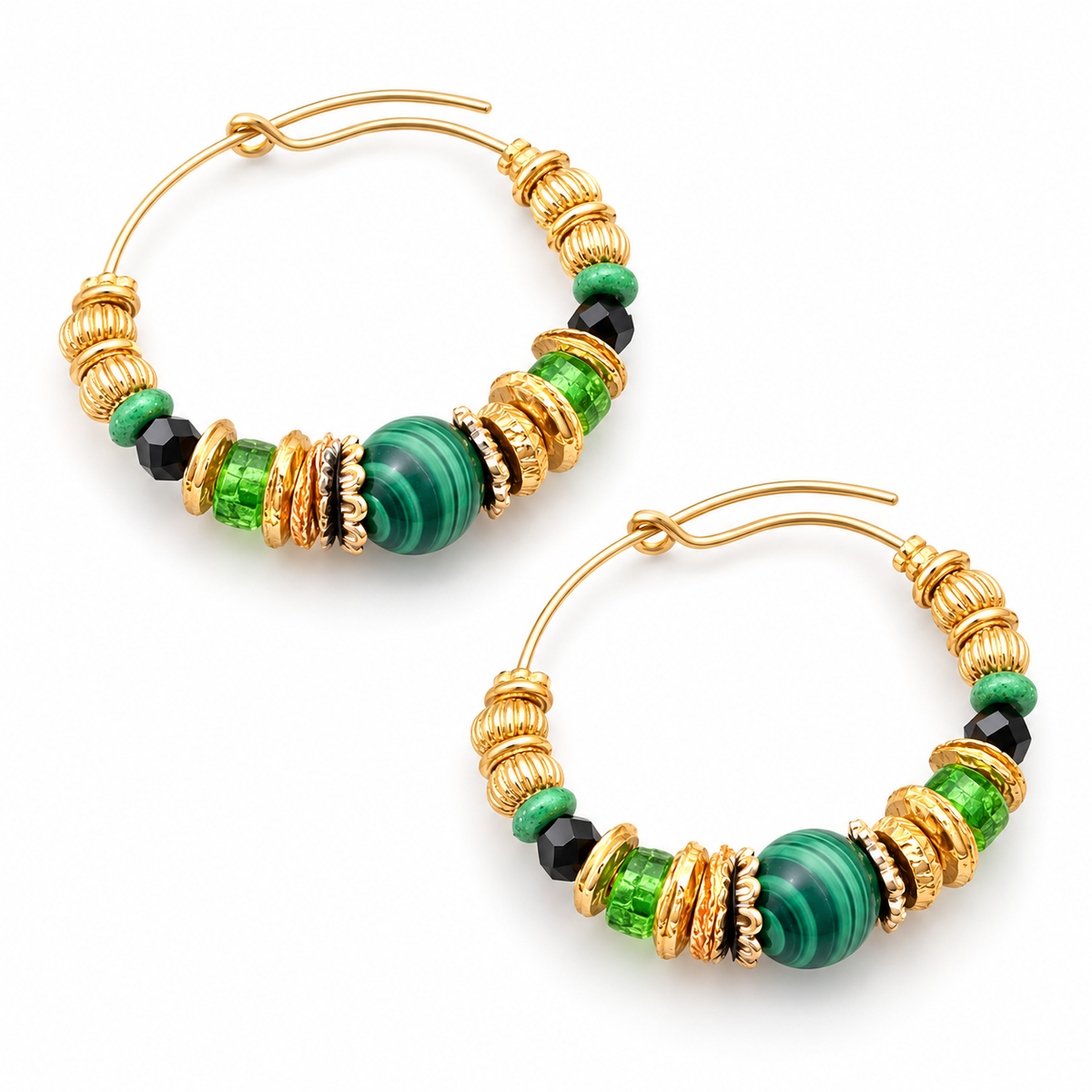 GAS BIJOUX - BOUCLES D'OREILLES CREOLES ALOHA - MÉTAL DORÉ