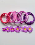 GISEL - Bracelet spiral soie orchidée