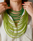 GISEL - Collier Tribu 12 rangs lime