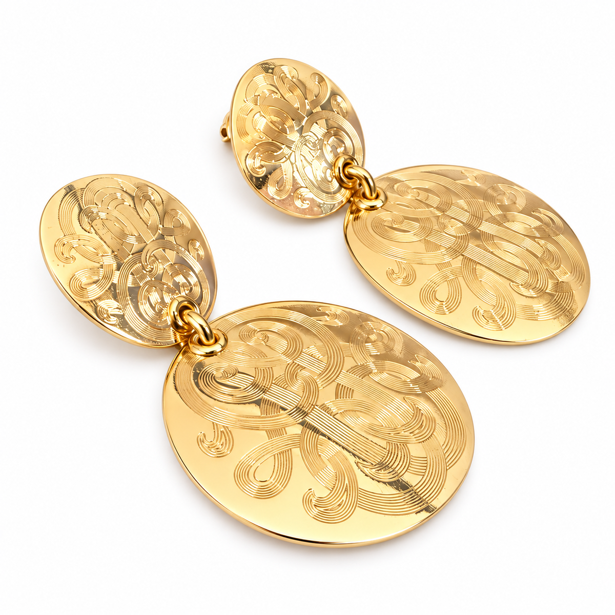 GAS BIJOUX - BOUCLES D'OREILLES DIVA DOUBLE NUAGE PETITE MODELE - CLIPS - MÉTAL DORÉ