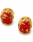 GAS BIJOUX - BOUCLES D'OREILLES PUCES SCARAMOUCHE ÉMAIL - MÉTAL DORÉ