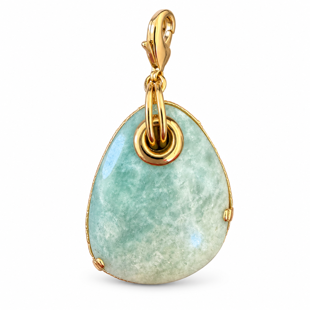 GAS BIJOUX - CHARMS UNIQUE - AMAZONITE - METAL DORÉ