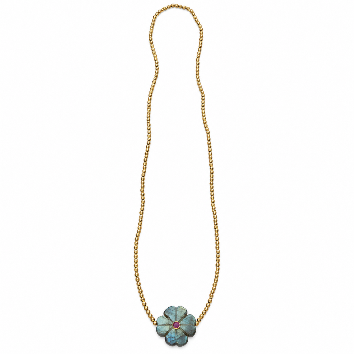 LE MONDE EST STONE - SAUTOIR ÉLASTIQUE FLOWER LABRADORITE