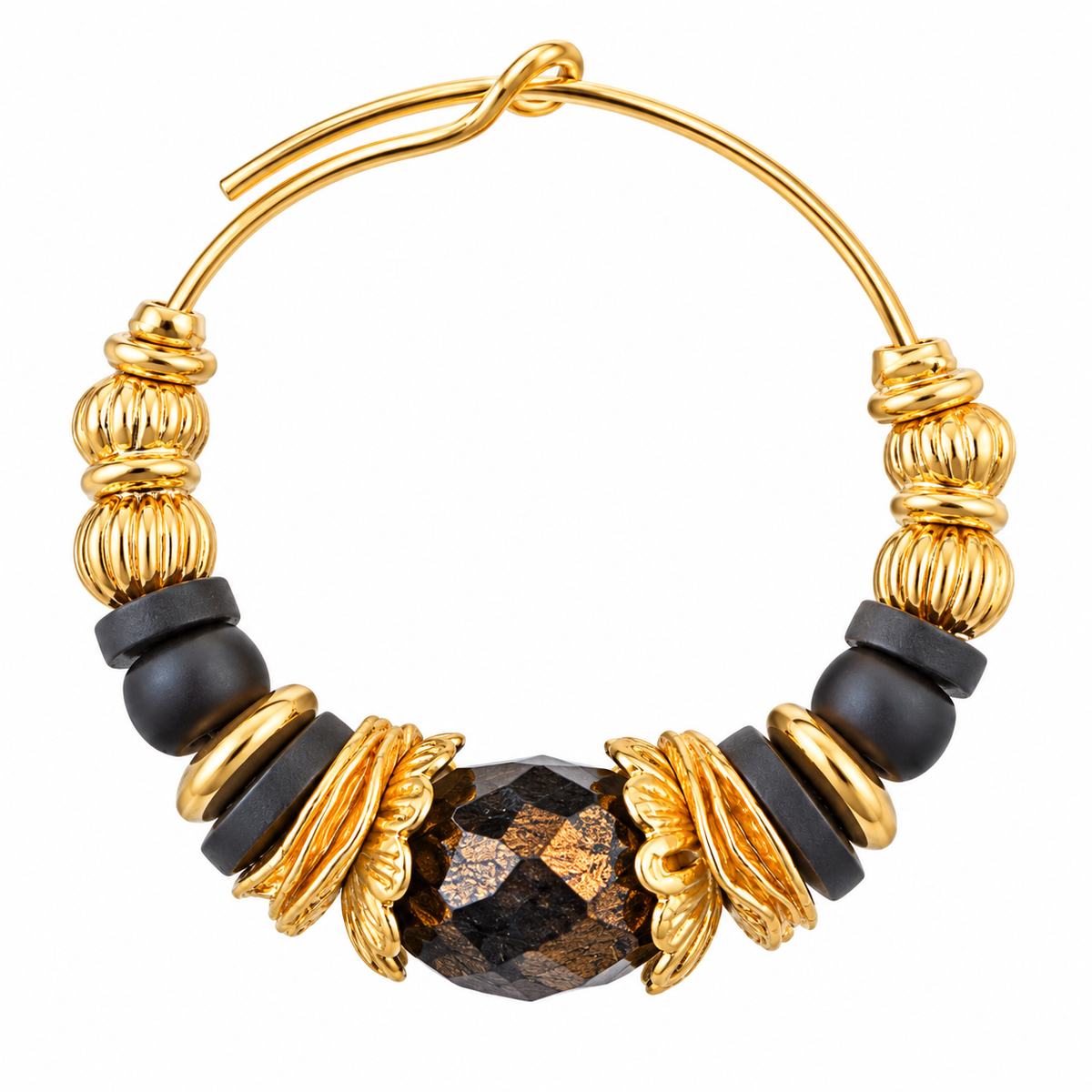 GAS BIJOUX - BOUCLES D'OREILLES CRÉOLES ALOHA - MÉTAL DORÉ