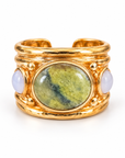 GAS BIJOUX - BAGUE SIMONE - VESSONITE - MÉTAL DORÉ - TAILLE XL