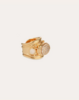 GAS BIJOUX - Bague SIMONE STRASS dorée, zircon métal doré à l'or fin