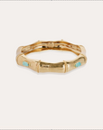 GAS BIJOUX - Bracelet BAMBOU strass doré à l'or fin - Turquoise