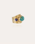 GAS BIJOUX - Bague Simone doré à l'or fin - Turquoise et Lapis