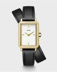 CLUSE - FLUETTE watch double. leather black, gold colour CW 11513