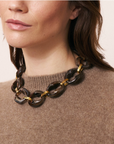 VANESSA BARONI - Collier court TURTLE dark brown marble