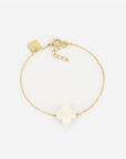 ZAG BIJOUX - Bracelet VEGA acier doré BLANC