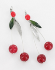 TARATATA - Thème CERISE boucles d'oreilles dormeuses en aventurine rouges