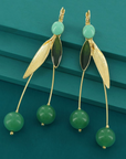 TARATATA - Thème CERISE - Boucles d'oreilles dormeuses en aventurine vertes