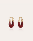 GAS BIJOUX - Boucles d'oreilles Ecume petit modèle acétate dorées et rouge