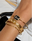 MYA BAY - Bracelet BLACK SHINY LOVE BOHEME or