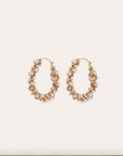 GAS BIJOUX - Boucles d'oreilles EURYDICE petit modèle doré à l'or fin - Perles de culture