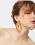 GAS BIJOUX - Boucles d'oreilles créoles TURNER grand modèle dorées à l'or fin