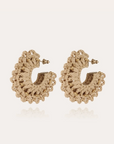 GAS BIJOUX - Boucles d'oreilles CROCUS raphia petit modèle doré à l'or fin