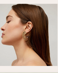 GAS BIJOUX - Boucles d'oreilles créoles CROCUS FILEA métal doré à l'or fin