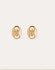 GAS BIJOUX - Boucles d'oreilles puces COPHEA mini dorées - Nacre blanche dorées à l'or fin