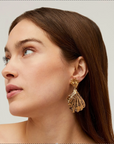GAS BIJOUX - Boucles d'oreilles SHELLONA grand modèle dorées à l'or fin