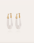 GAS BIJOUX - Boucles d'oreilles ECUME acétate transparentes dorées à l'or fin