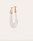 GAS BIJOUX - Boucles d'oreilles ECUME acétate transparentes dorées à l'or fin