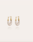 GAS BIJOUX - Boucles d'oreilles ECUME petit modèle argentées bicolore