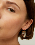 GAS BIJOUX - Boucles d'oreilles ECUME petit modèle argentées bicolore
