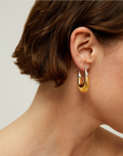 GAS BIJOUX - Boucles d'oreilles ECUME petit modèle bicolore dorées